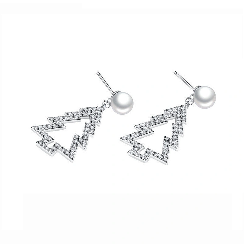 pearl earrings Christmas Tree Earrings large jewelry factory,OEM/ODM Jewelry Trade processing customized,Wholesale jewelry manufacturer