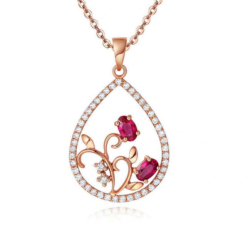 Rose Gold Water Drop Pendant large jewelry factory,OEM/ODM Jewelry Trade processing customized,Wholesale jewelry manufacturer