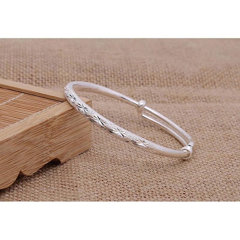 999 Sterling Silver frosted car flower fashion women's Bracelet large jewelry factory,OEM/ODM Jewelry Trade processing customized,Wholesale jewelry manufacturer