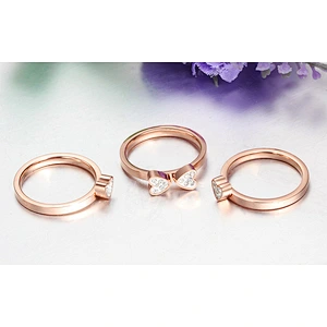 925 Silver Heart combination ring large jewelry factory,OEM/ODM Jewelry Trade processing customized,Wholesale jewelry manufacturer