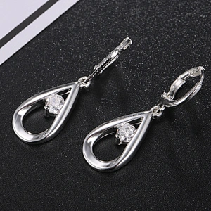 925 silver water drop earrings inlaid with stone large jewelry factory,OEM/ODM Jewelry Trade processing customized,Wholesale jewelry manufacturer