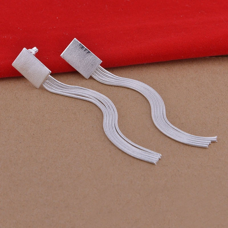925 silver long earrings with Tassel Earrings large jewelry factory,OEM/ODM Jewelry Trade processing customized,Wholesale jewelry manufacturer