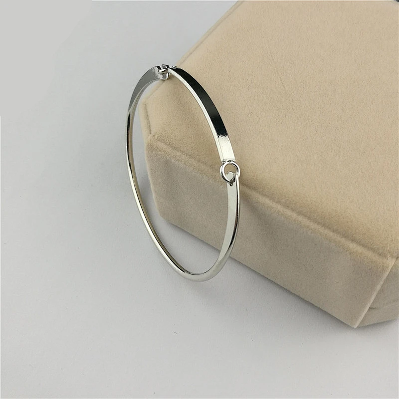 999 Sterling Silver retro glossy Bracelet large jewelry factory,OEM/ODM Jewelry Trade processing customized,Wholesale jewelry manufacturer