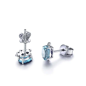 Blue Crystal Stud Earrings large jewelry factory,OEM/ODM Jewelry Trade processing customized,Wholesale jewelry manufacturer