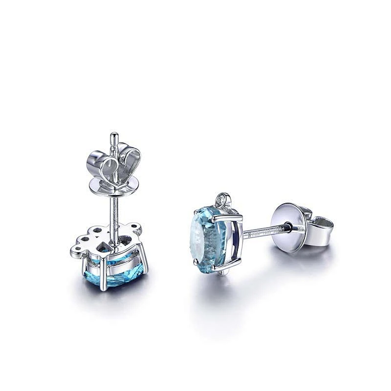 Blue Crystal Stud Earrings large jewelry factory,OEM/ODM Jewelry Trade processing customized,Wholesale jewelry manufacturer