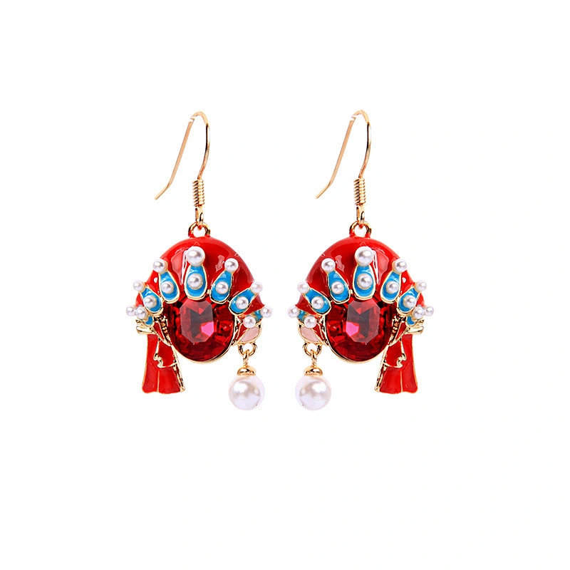 925 silver Chinese style Beijing Opera Earrings large jewelry factory,OEM/ODM Jewelry Trade processing customized,Wholesale jewelry manufacturer