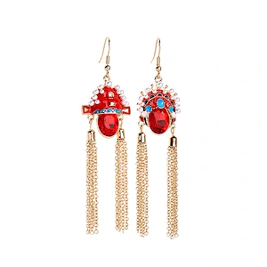 925 silver Chinese style Beijing Opera Earrings large jewelry factory,OEM/ODM Jewelry Trade processing customized,Wholesale jewelry manufacturer