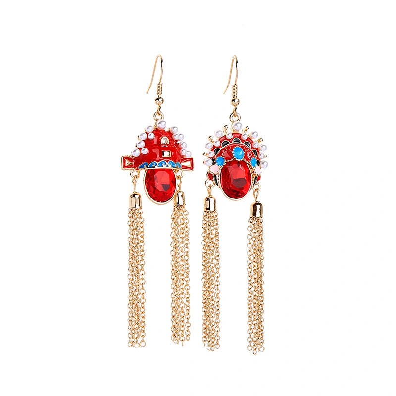 925 silver Chinese style Beijing Opera Earrings large jewelry factory,OEM/ODM Jewelry Trade processing customized,Wholesale jewelry manufacturer