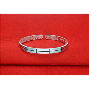 999 sterling silver square foot Silver Bracelet large jewelry factory,OEM/ODM Jewelry Trade processing customized,Wholesale jewelry manufacturer