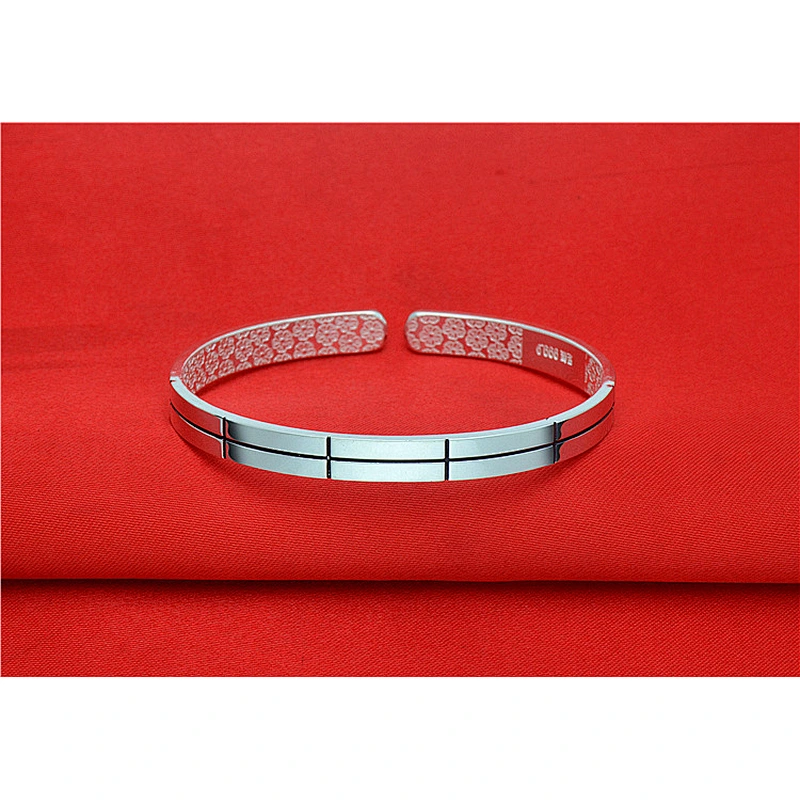 999 sterling silver square foot Silver Bracelet large jewelry factory,OEM/ODM Jewelry Trade processing customized,Wholesale jewelry manufacturer