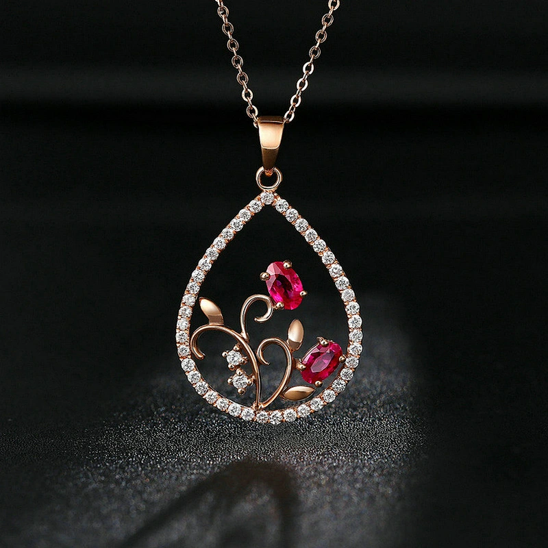 Rose Gold Water Drop Pendant large jewelry factory,OEM/ODM Jewelry Trade processing customized,Wholesale jewelry manufacturer