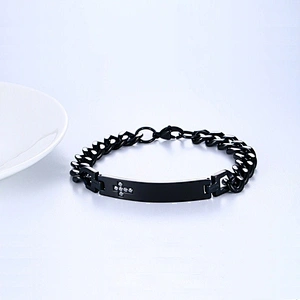 925 Silver Black Cross Bracelet large jewelry factory,OEM/ODM Jewelry Trade processing customized,Wholesale jewelry manufacturer