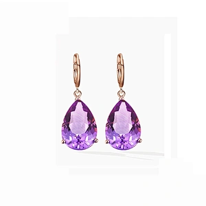 Amethyst eardrop Earrings large jewelry factory,OEM/ODM Jewelry Trade processing customized,Wholesale jewelry manufacturer
