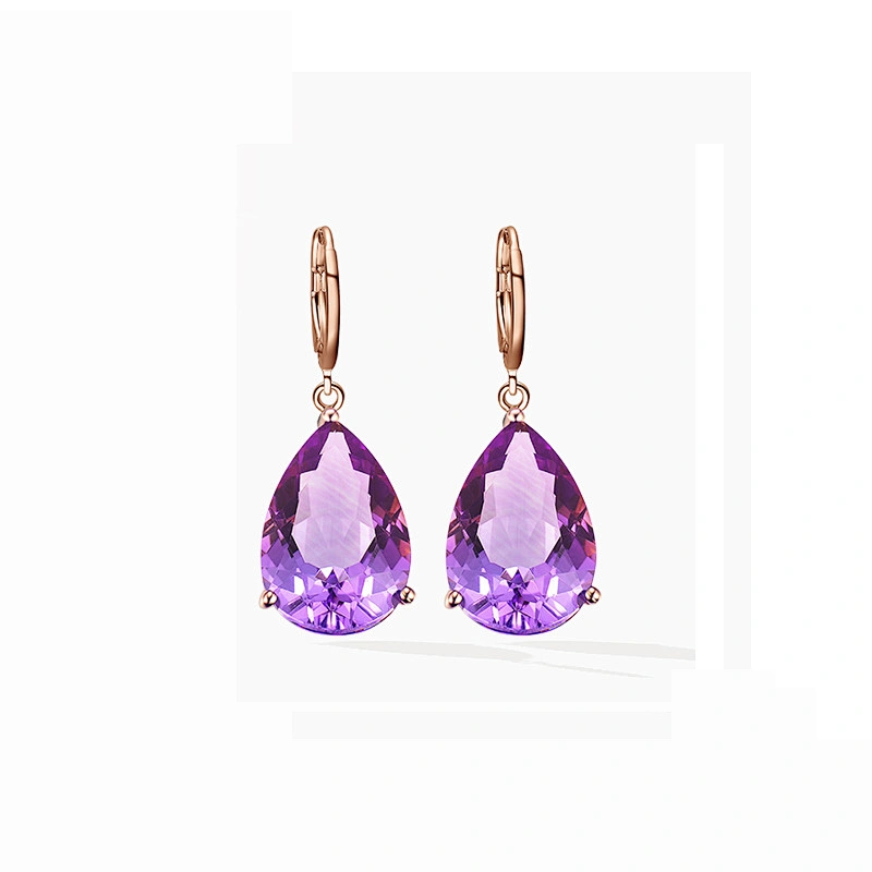 Amethyst eardrop Earrings large jewelry factory,OEM/ODM Jewelry Trade processing customized,Wholesale jewelry manufacturer