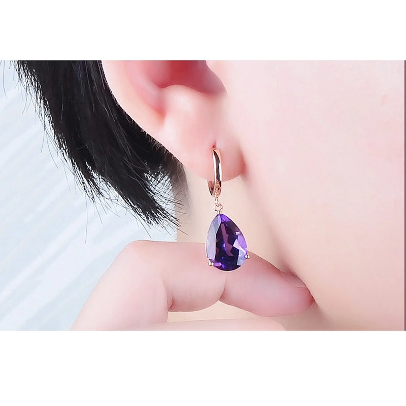 Amethyst eardrop Earrings large jewelry factory,OEM/ODM Jewelry Trade processing customized,Wholesale jewelry manufacturer