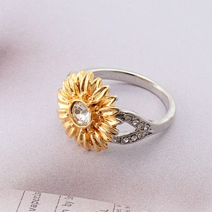 925 silver sunflower ring large jewelry factory,OEM/ODM Jewelry Trade processing customized,Wholesale jewelry manufacturer
