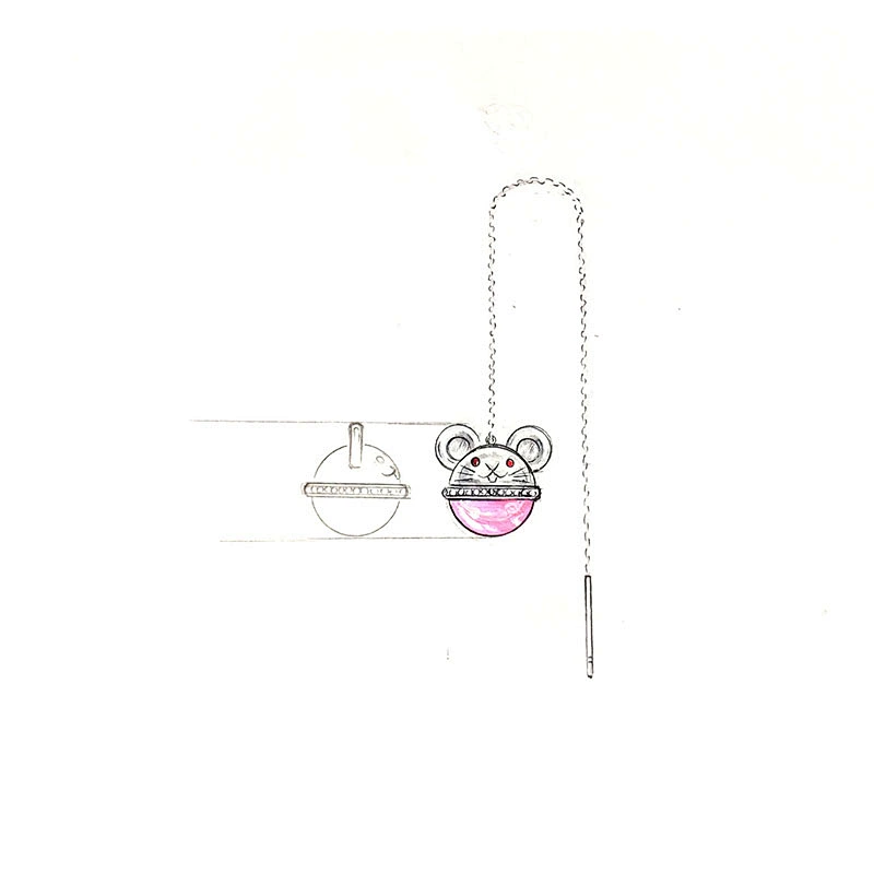 Original manuscript design jewelry mouse ear line Earrings large jewelry factory,OEM/ODM Jewelry Trade processing customized,Wholesale jewelry manufacturer