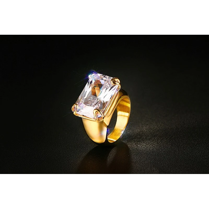 Rectangle main stone ring large jewelry factory,OEM/ODM Jewelry Trade processing customized,Wholesale jewelry manufacturer