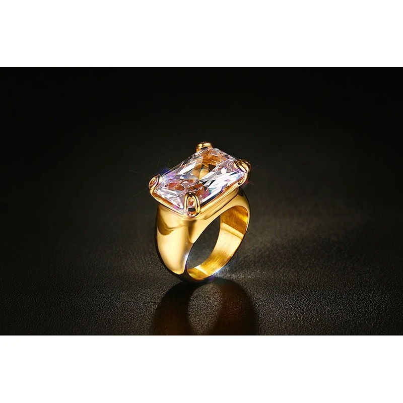 Rectangle main stone ring large jewelry factory,OEM/ODM Jewelry Trade processing customized,Wholesale jewelry manufacturer