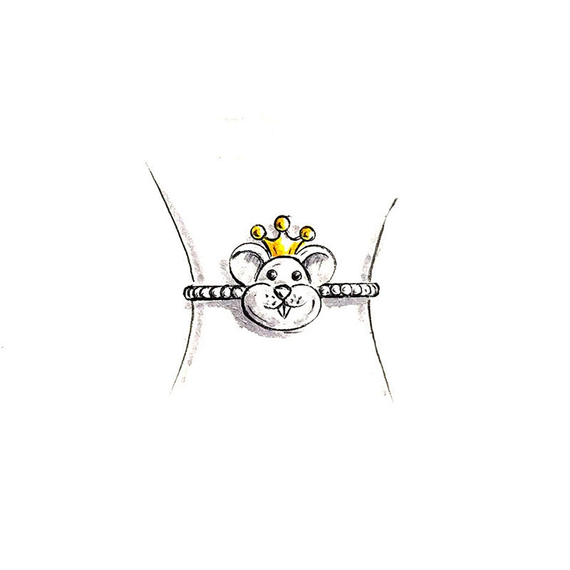 Original manuscript design jewelry mouse RING 925 Silver large jewelry factory,OEM/ODM Jewelry Trade processing customized,Wholesale jewelry manufacturer
