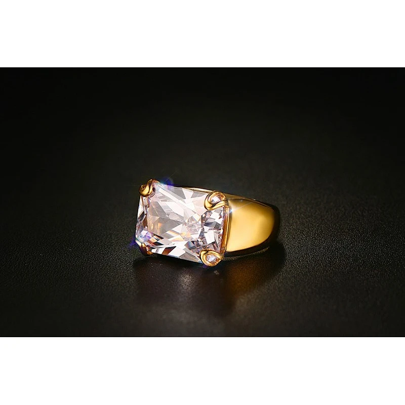 Rectangle main stone ring large jewelry factory,OEM/ODM Jewelry Trade processing customized,Wholesale jewelry manufacturer