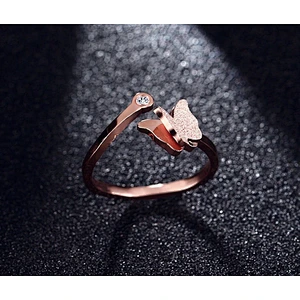 Rose Gold Butterfly Ring large jewelry factory,OEM/ODM Jewelry Trade processing customized,Wholesale jewelry manufacturer
