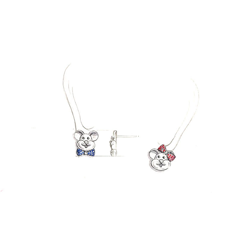 Original design jewelry mouse Earrings large jewelry factory,OEM/ODM Jewelry Trade processing customized,Wholesale jewelry manufacturer