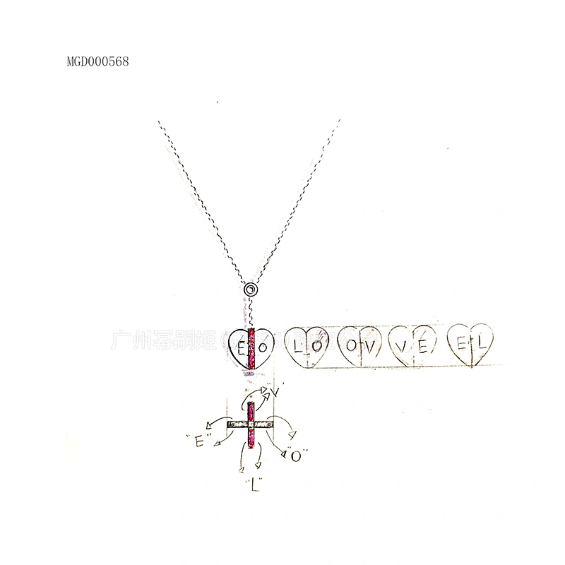 Original design Valentine's Day series Heart shaped lettering Necklace large jewelry factory,OEM/ODM Jewelry Trade processing customized,Wholesale jewelry manufacturer