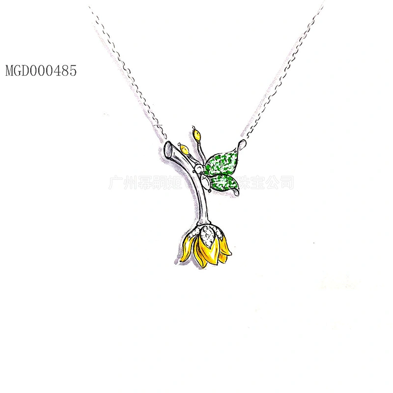 Original design Garden Series Butterfly Necklace large jewelry factory,OEM/ODM Jewelry Trade processing customized,Wholesale jewelry manufacturer