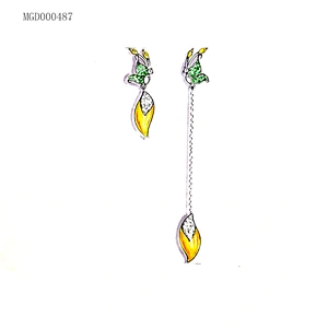 Original design Garden Series Butterfly asymmetric Earrings large jewelry factory,OEM/ODM Jewelry Trade processing customized,Wholesale jewelry manufacturer