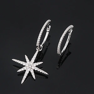 Silver plating on copper Asymmetric Earrings large jewelry factory,OEM/ODM Jewelry Trade processing customized,Wholesale jewelry manufacturer