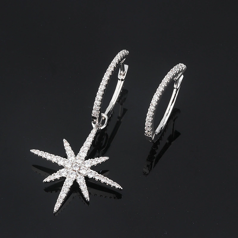 Silver plating on copper Asymmetric Earrings large jewelry factory,OEM/ODM Jewelry Trade processing customized,Wholesale jewelry manufacturer