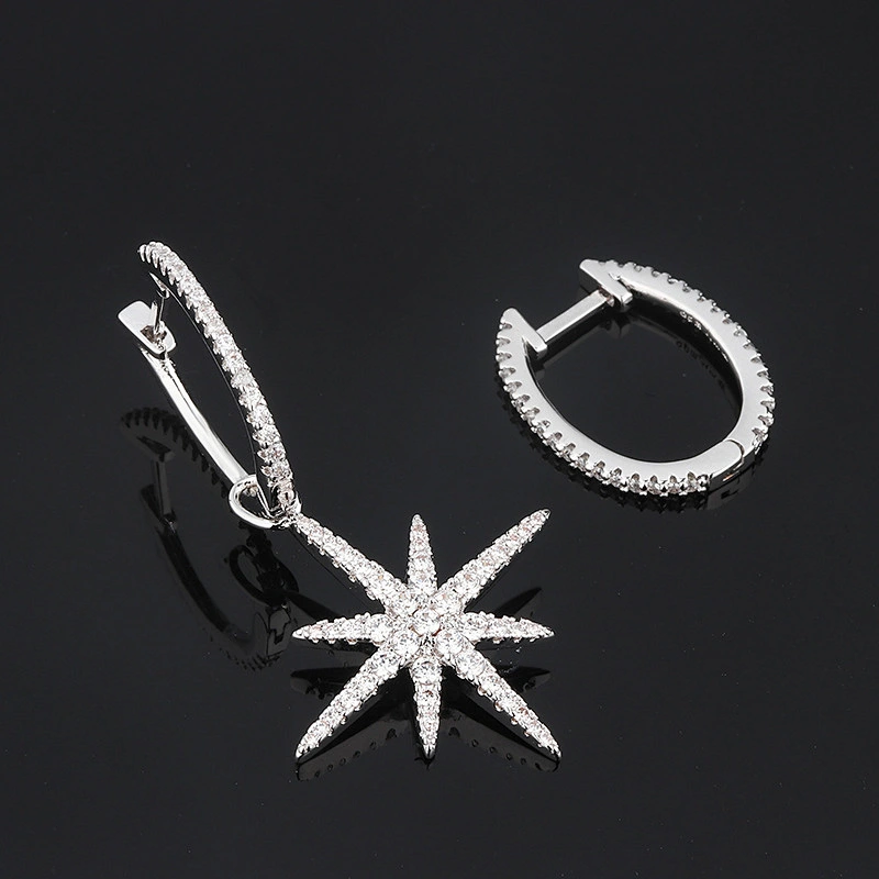 Silver plating on copper Asymmetric Earrings large jewelry factory,OEM/ODM Jewelry Trade processing customized,Wholesale jewelry manufacturer