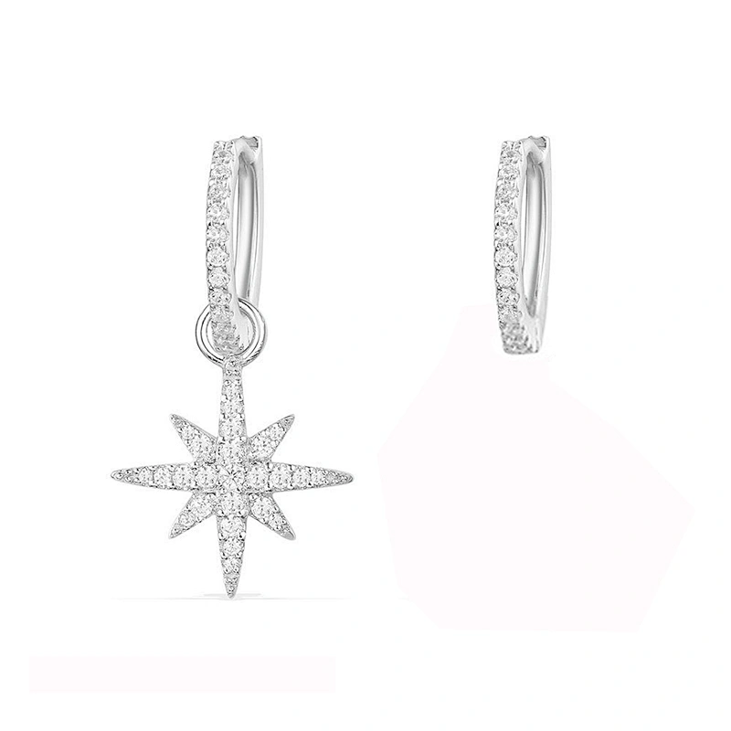 Silver plating on copper Asymmetric Earrings large jewelry factory,OEM/ODM Jewelry Trade processing customized,Wholesale jewelry manufacturer