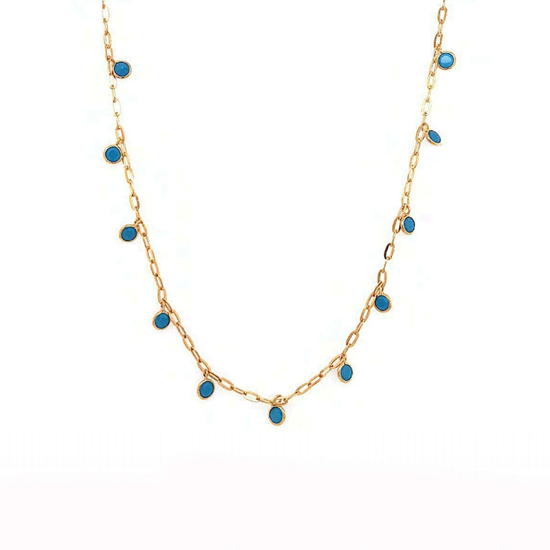 Sapphire Necklace large jewelry factory,OEM/ODM Jewelry Trade processing customized,Wholesale jewelry manufacturer