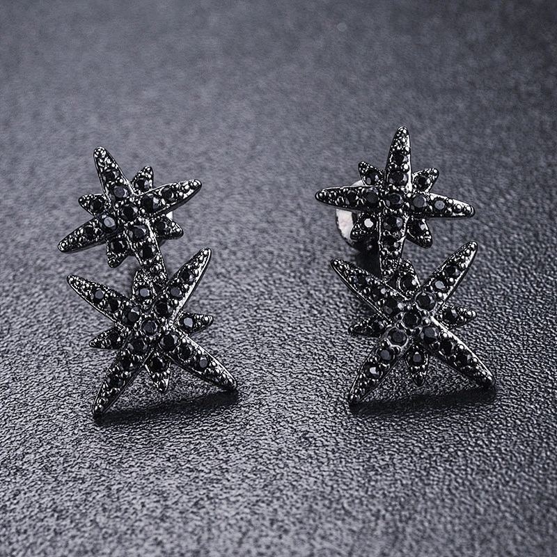 Double meteor silver earrings, female personality, all kinds of earrings, gold, silver and copper head ornaments, processing and customization large jewelry factory,OEM/ODM Jewelry Trade processing customized,Wholesale jewelry manufacturer