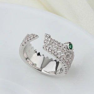Micro zircon alligator ring large jewelry factory,OEM/ODM Jewelry Trade processing customized,Wholesale jewelry manufacturer
