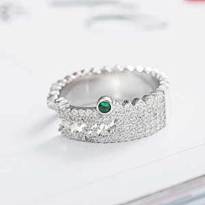 Micro zircon alligator ring large jewelry factory,OEM/ODM Jewelry Trade processing customized,Wholesale jewelry manufacturer