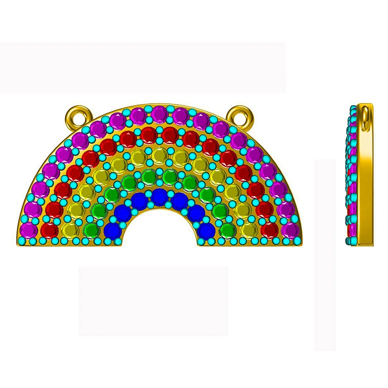 S925 brass plated rainbow Pendant Necklace women's stone inlay large jewelry factory,OEM/ODM Jewelry Trade processing customized,Wholesale jewelry manufacturer