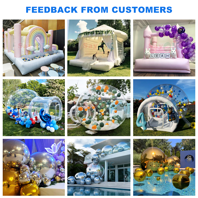 customers' feedback of inflatable bubble house