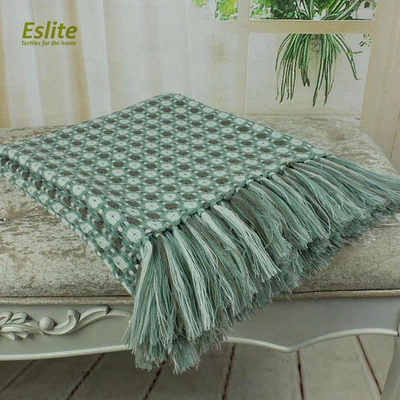 100% Acrylic Fringed Spring/Summer Colorful Home Textile Blanket