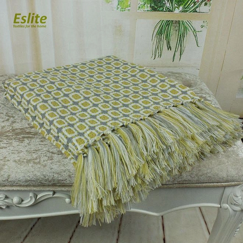 100% Acrylic Fringed Spring/Summer Colorful Home Textile Blanket