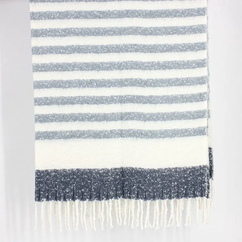 100% Acrylic Soft Purple Stripe Mohair Floor Blanket