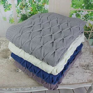 100% Acrylic 3D  Sofa Decorative  Super Soft Luxury Knit Throw Blanket