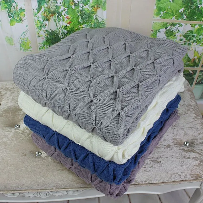 100% Acrylic 3D  Sofa Decorative  Super Soft Luxury Knit Throw Blanket
