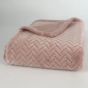 100% Polyester Customized Jacquard Home Soft  Flannel Fleece Blanket