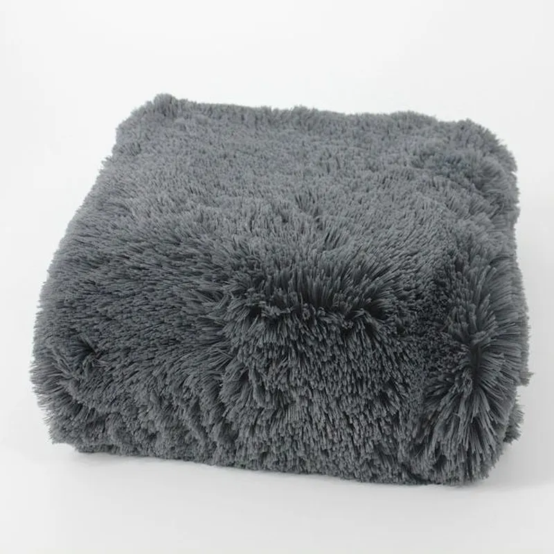 100% Polyester Long Hair Decorative PV fur Blanket