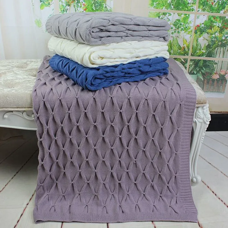 100% Acrylic 3D  Sofa Decorative  Super Soft Luxury Knit Throw Blanket