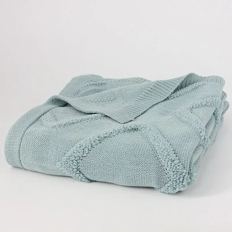100% Acrylic Tufted Knitted Throw