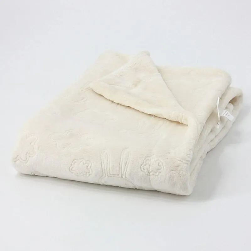 100%Polyester Double Layer Embossed Animal  Flannel Baby Blanket